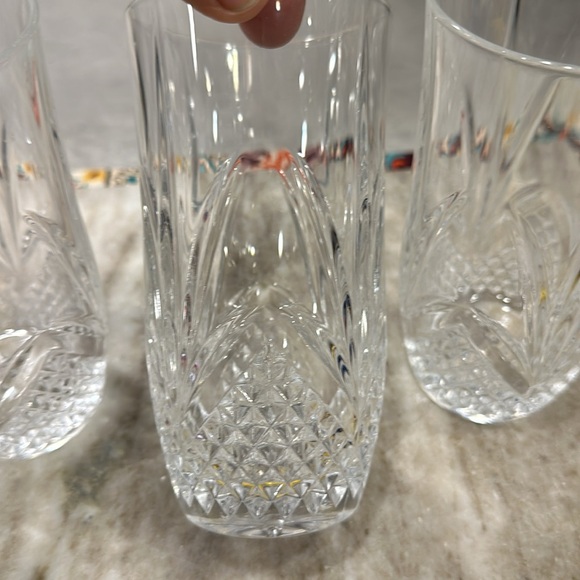 Salzburg Cristal de Flandre Highball Cut Crystal Glasses 5 1/2" - Set of 3 - Picture 6 of 6